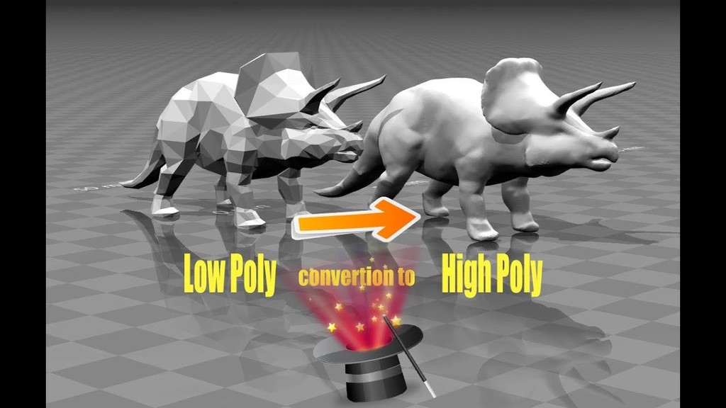 Low Poly 3D-character convertion to High Poly