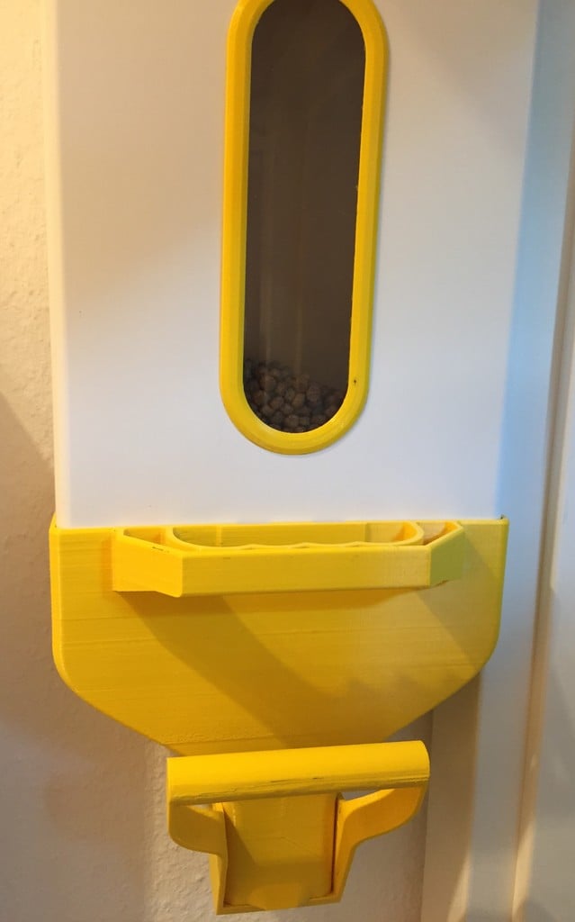 Wall-mounted cat food silo with dispenser
