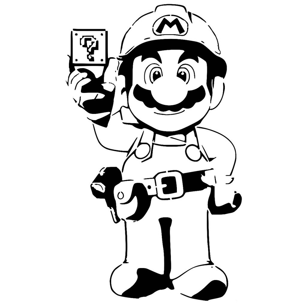 Mario Maker stencil