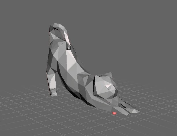 Low Poly stretching cat
