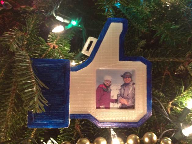 'Like' Social 2-sided photo frame/Xmas tree ornament