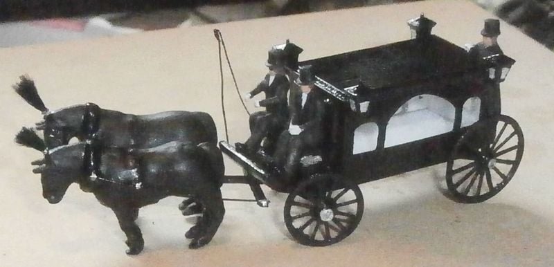 SCALEPRINT HORSE DRAWN HEARSE 00 HO SCALE