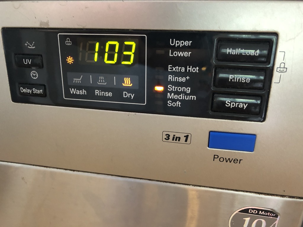 LG Dishwasher Power Button (Part 5020DD3009F)