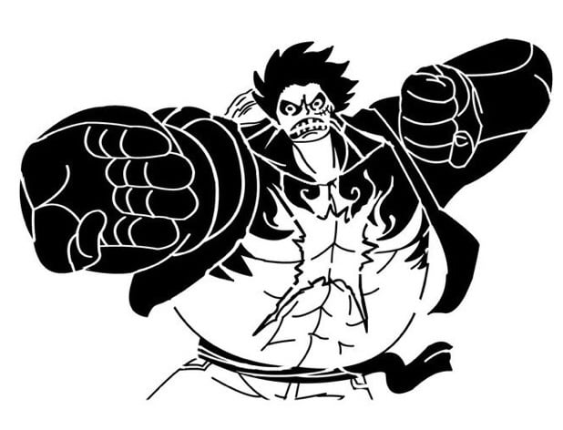 Gear 4 Luffy Stencil