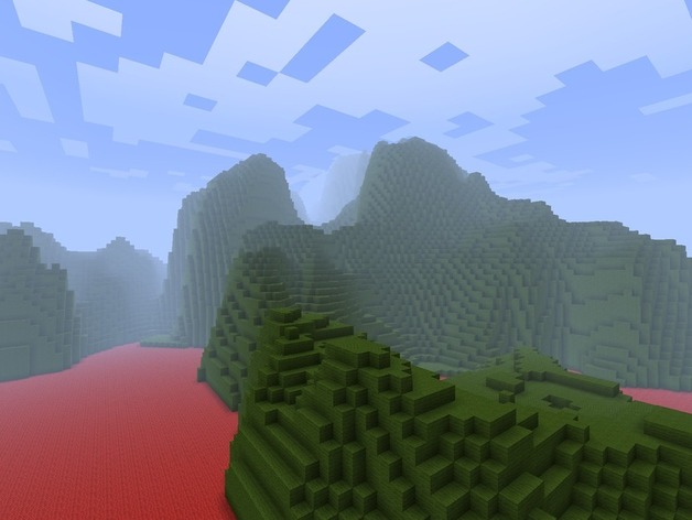 Minecraft landscape from mineways