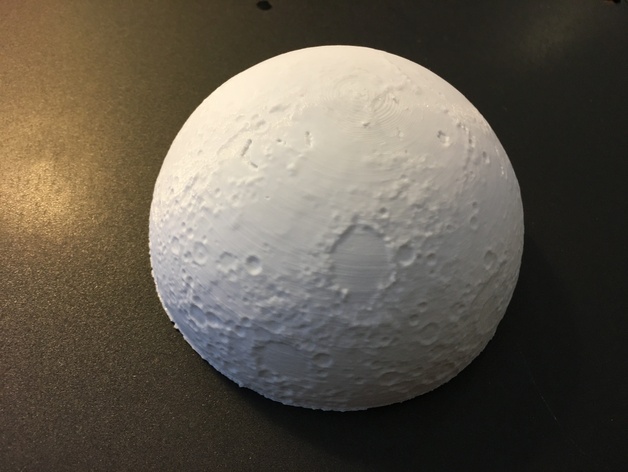 3Dprinted Lunar Phase Clock Moon cut in half