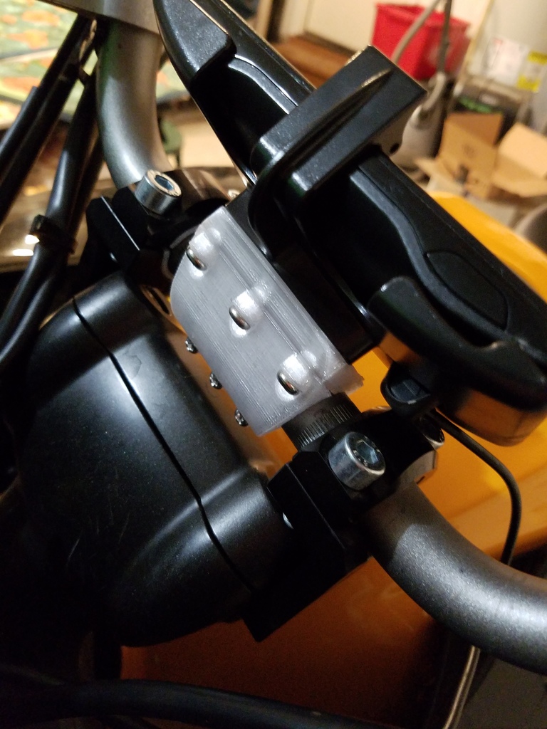 RAM GPS mount clamp for motorcycle handlebars