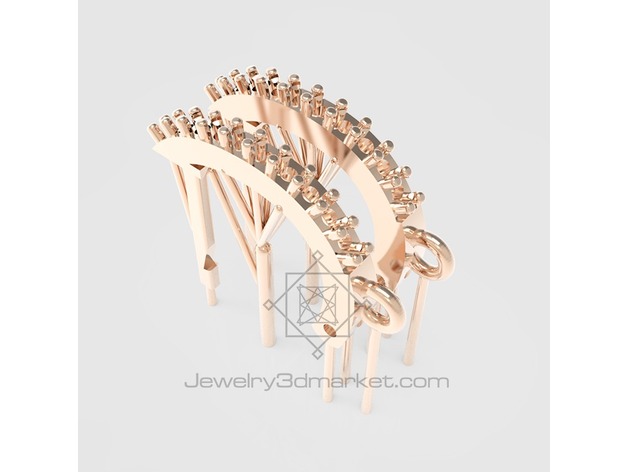 Earrings classic, simple style - jewelry 3d models