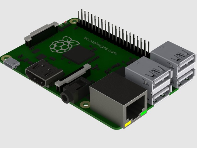 Raspberry Pi Model B+ PCB Assembly with major components