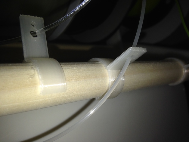 Clip-On Filament Guide for 1.75mm Filament onto 3/4 inch dowel rod