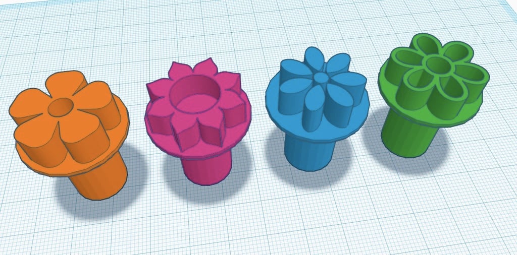 Pottery flower stamps