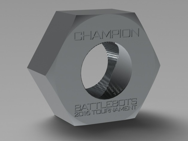 Battlebots Trophy Giant Nut 2016