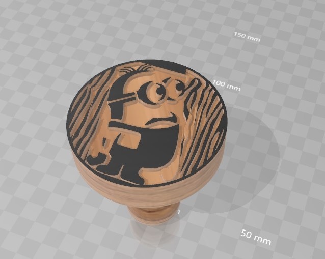 Minion_cookie stamp with Wood grain pattern