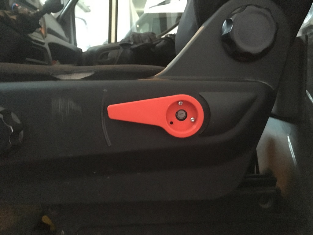 Iveco Daily seat height adjustment lever
