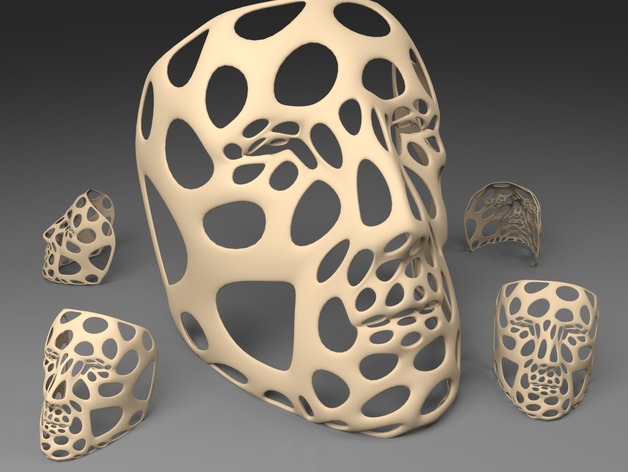 Polygon Mask - Voronoi Style (single walled, thicker and flat bottom)