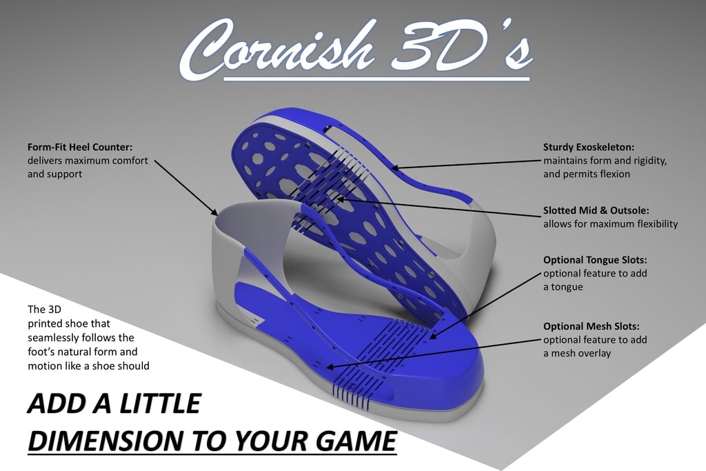 'Cornish 3D's' 3D Printable Footwear