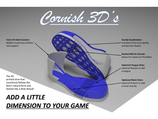 ‘Cornish 3D’S’ 3D Printable Footwear