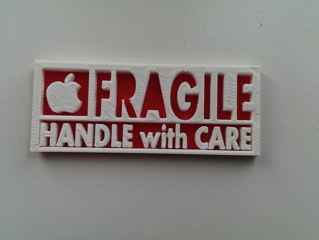 Fragile stamp with apple logo