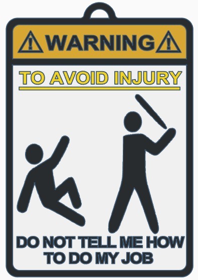 To Avoid Injury Sign (Bat Version)