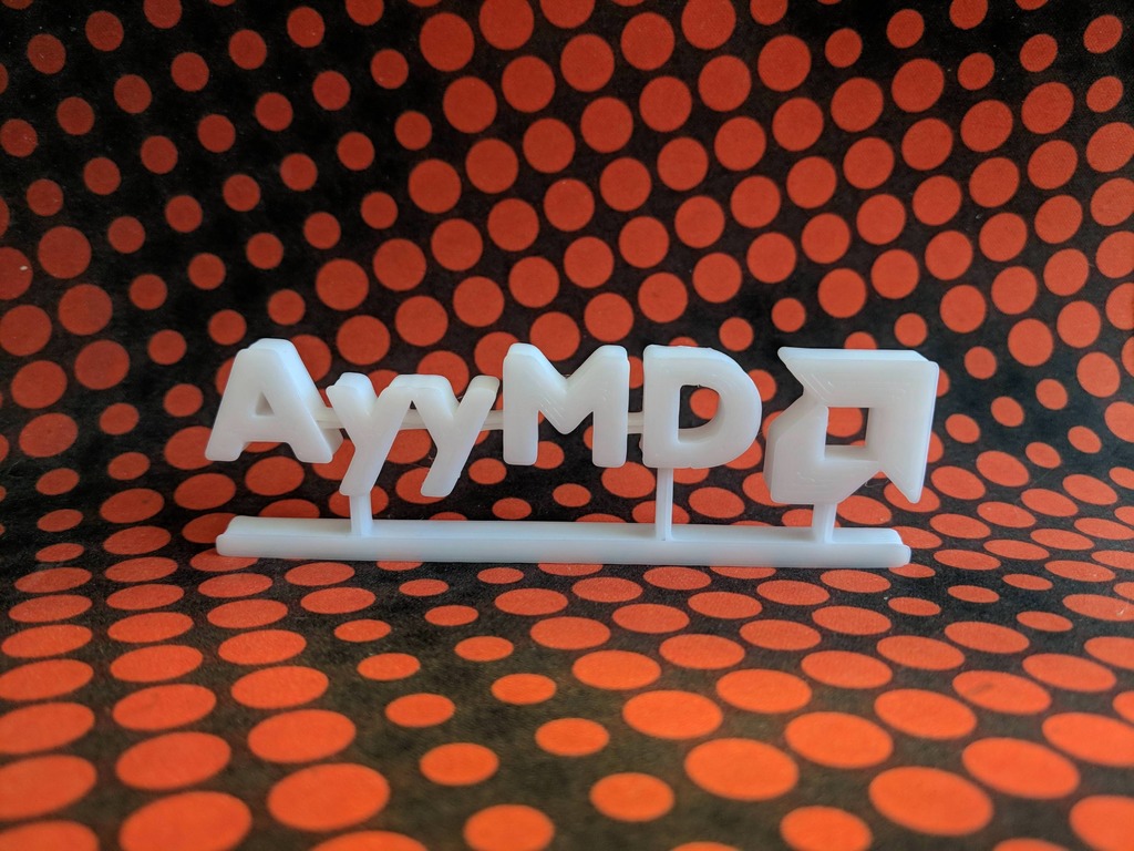 AyyMD logo with stand
