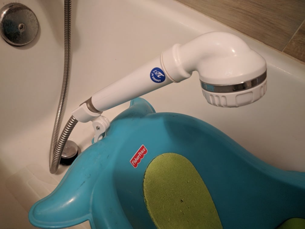Shower head holder for Fisher Price Whale Bath