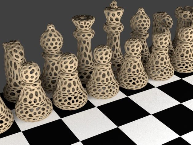 Chess Set Voronoi Style