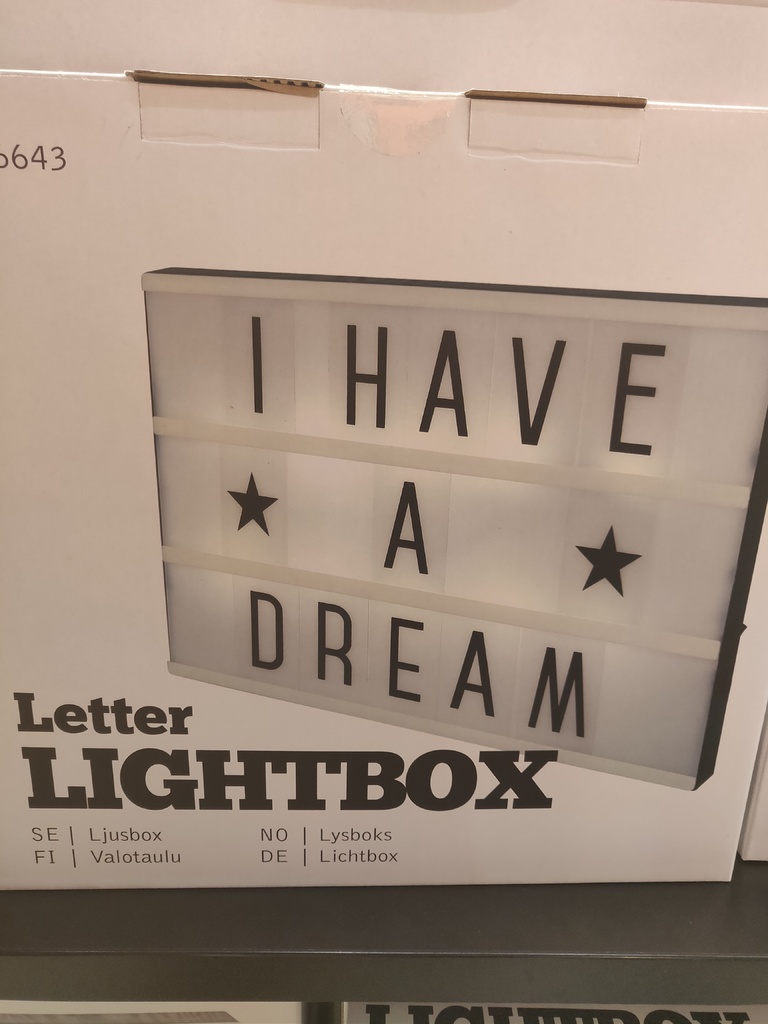 Easy to print letter storage for light box