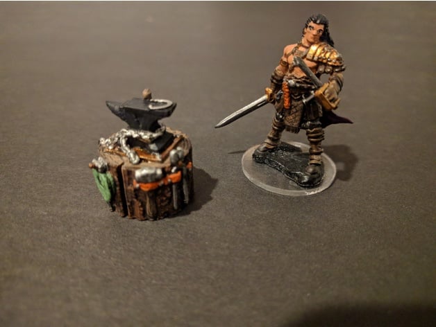 Image of Adventurer's Camp - Portable Anvil and Tools - 28mm gaming