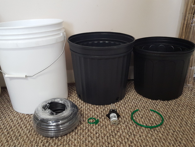 DIY hydro drip bucket with 3D printed drip ring