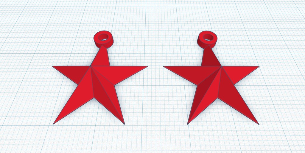 Star earring designed in Tinkercad
