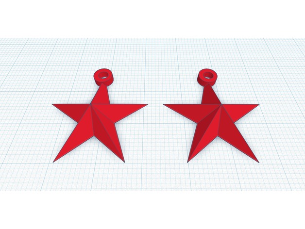 Star Earring Designed In Tinkercad