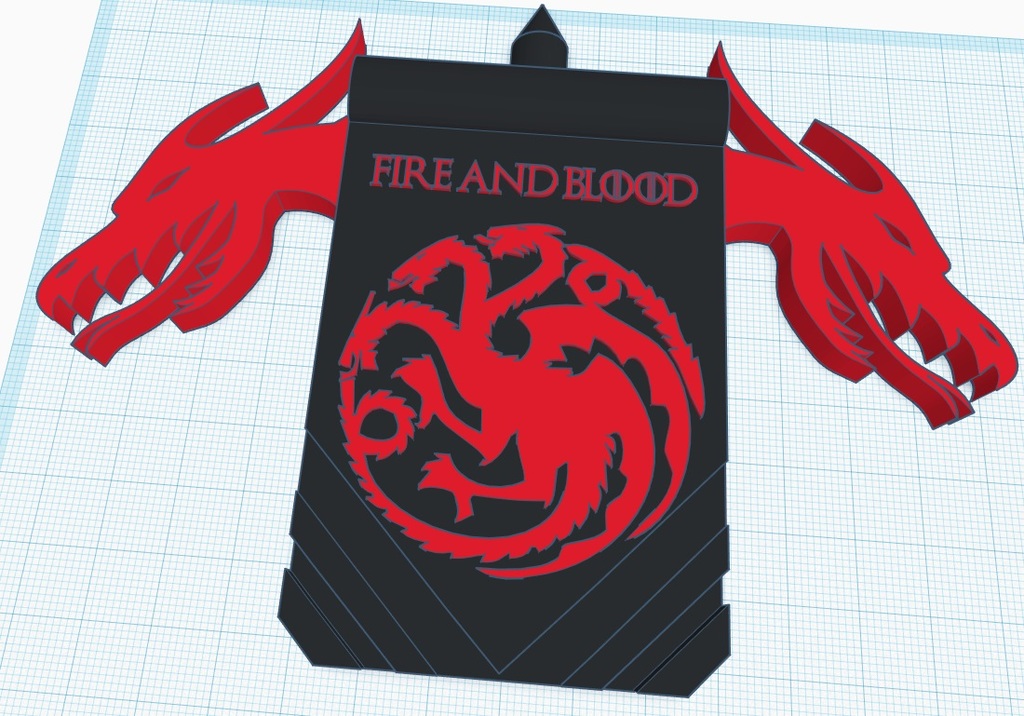 Targaryen Dragon Banner w/ Stand
