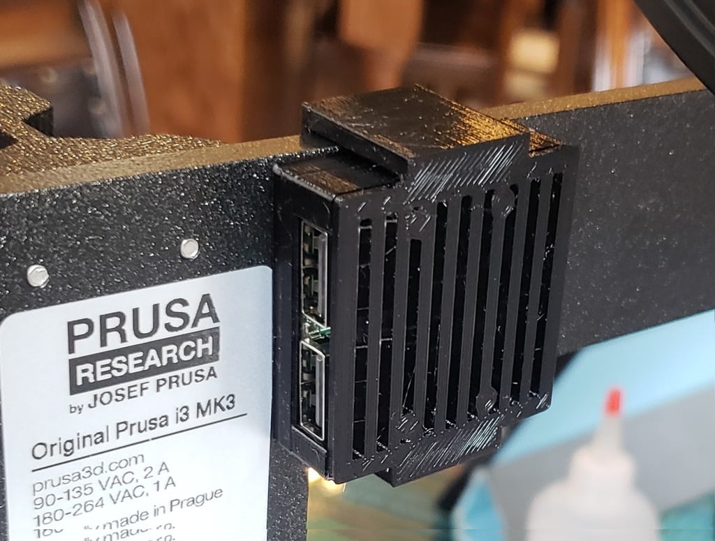 Dual USB DC-DC buck voltage converter case and mount for Prusa i3