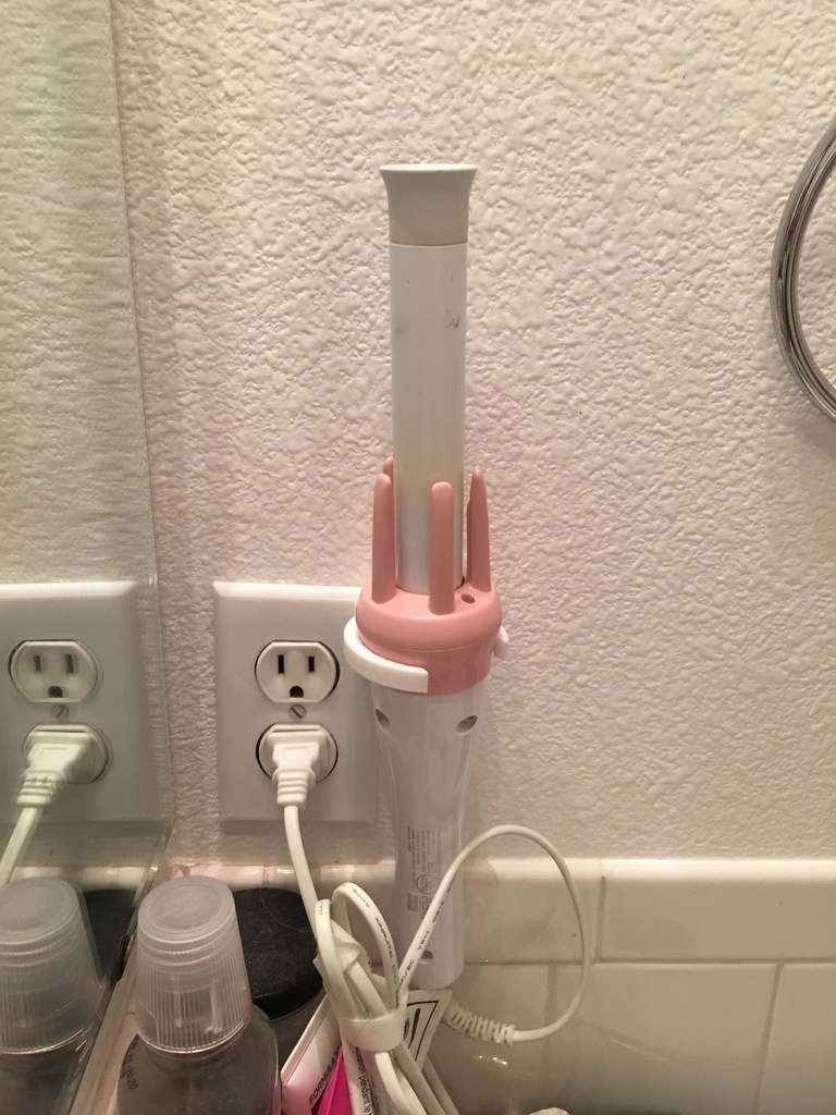 Curling iron holder outlet cover