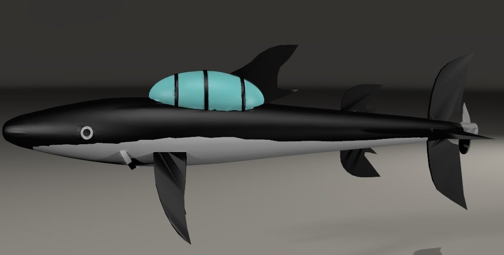 tintin submarine shark - sous marin requin
