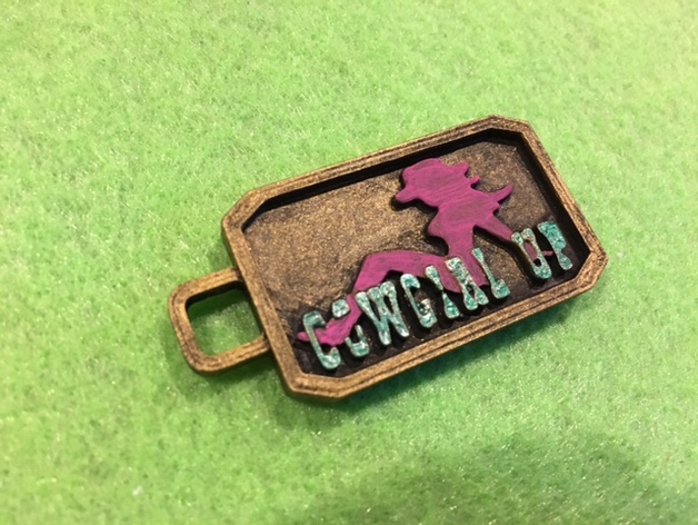 Cowgirl Up tag keychain