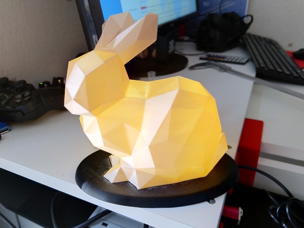 Luminous Support Base for Low Poly Stanford Bunny