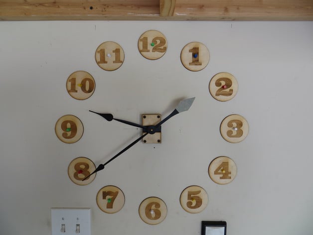 Large Wall Clock.  20 inches  Lasered  Wood.