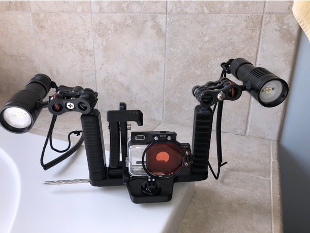 GoPro Underwater scuba Tray with mounts for 2 lights