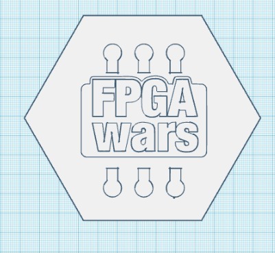 FPGAwars logo Hexágono para 100Hex reto OSHWdem'17