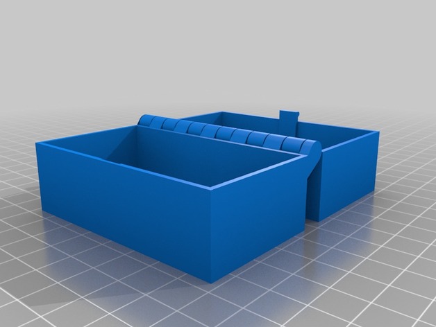Customized Hinged Box With Latch 100, 42, 75, 23, 1.5, Somewhat Parametric and Printable In One Piece