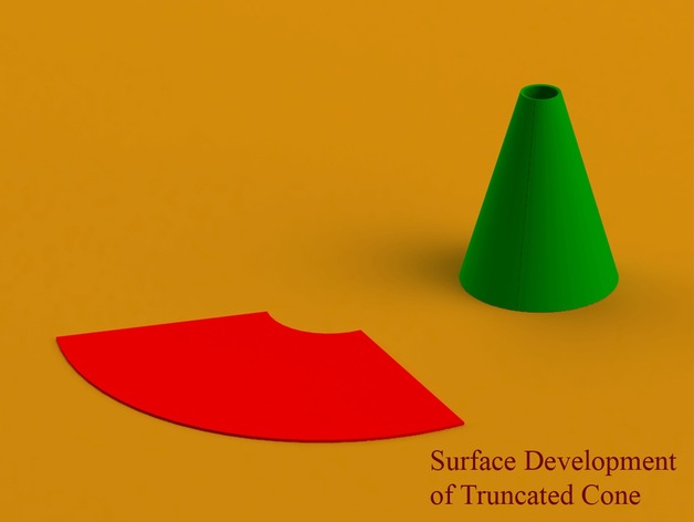 Surface Development of a Truncated Cone