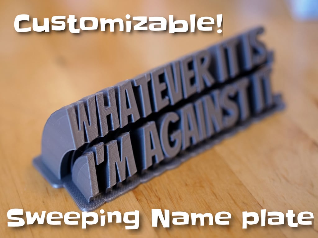 Sweeping 2-line name plate (text) by makkuro - Thingiverse