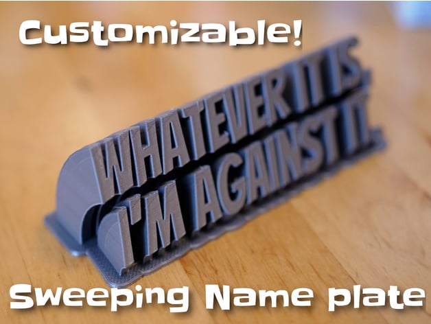 Sweeping 2Line Name Plate Text