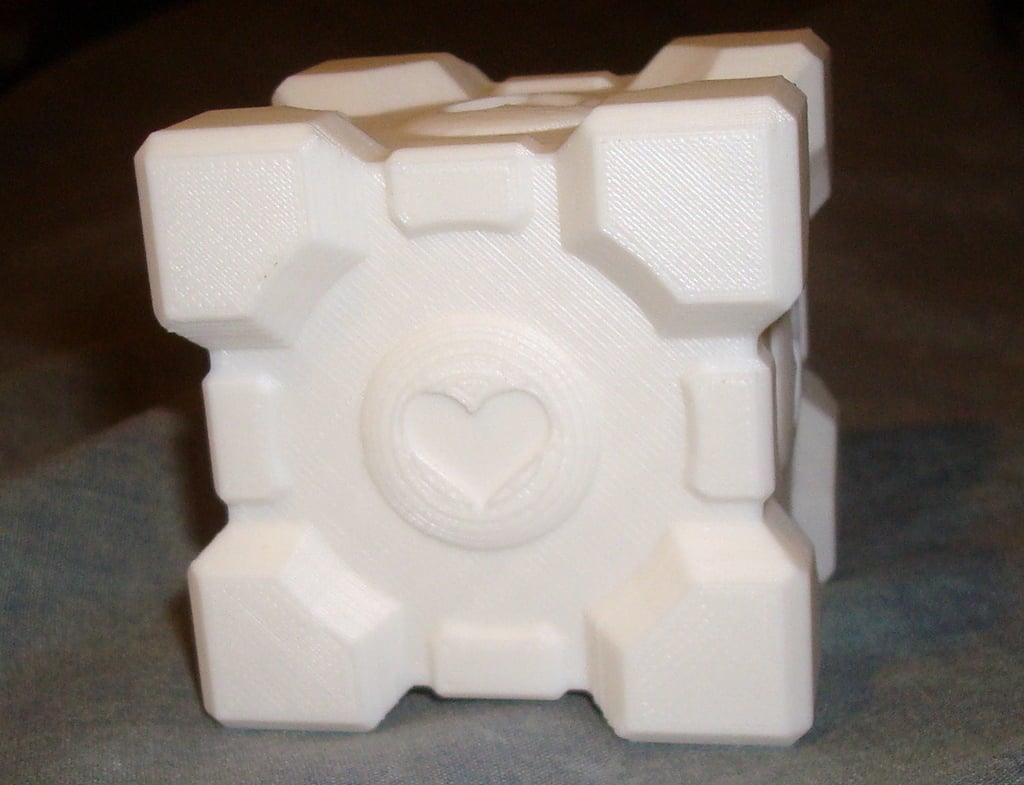 3D Printed Portal Weighted Companion Cube 