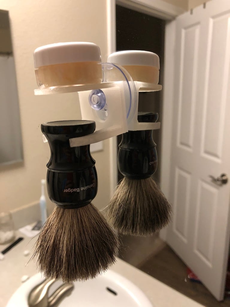 Shave Brush Holder With Suction Cup Mount