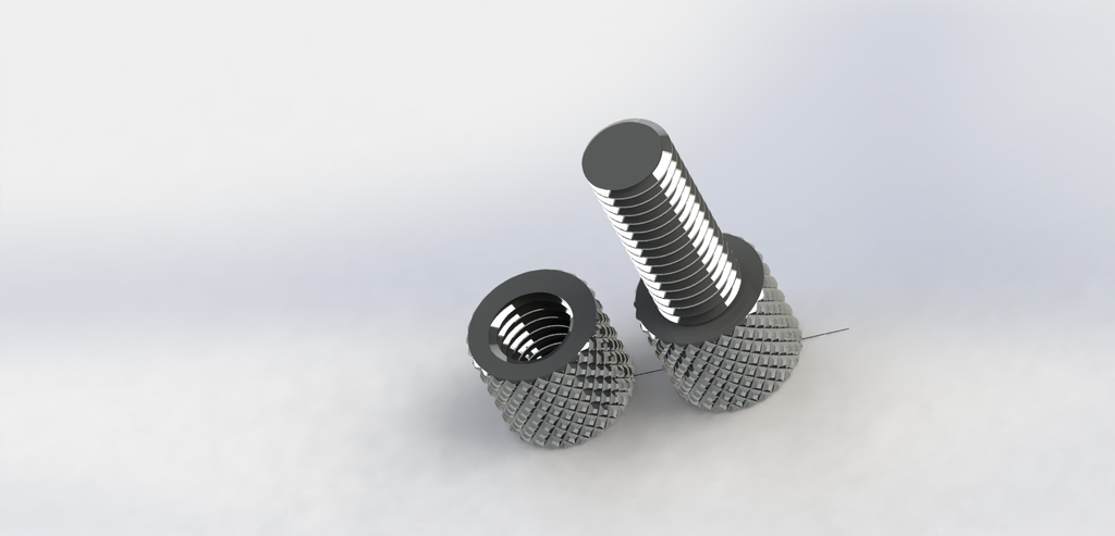 Knurling bolt and nut 8mm