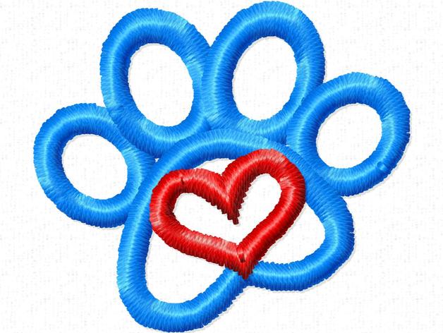 Free standing lace, embroidery design for pet lowers.
