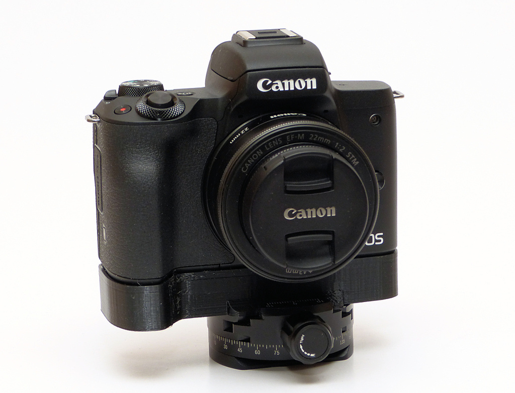 Canon EOS M50 grip with Arca Swiss rail