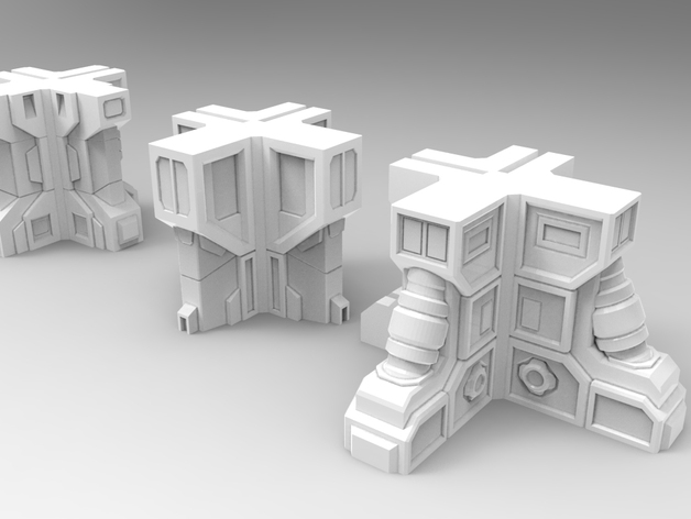 28mm Sci-fi building corners by jdteixeira - Thingiverse